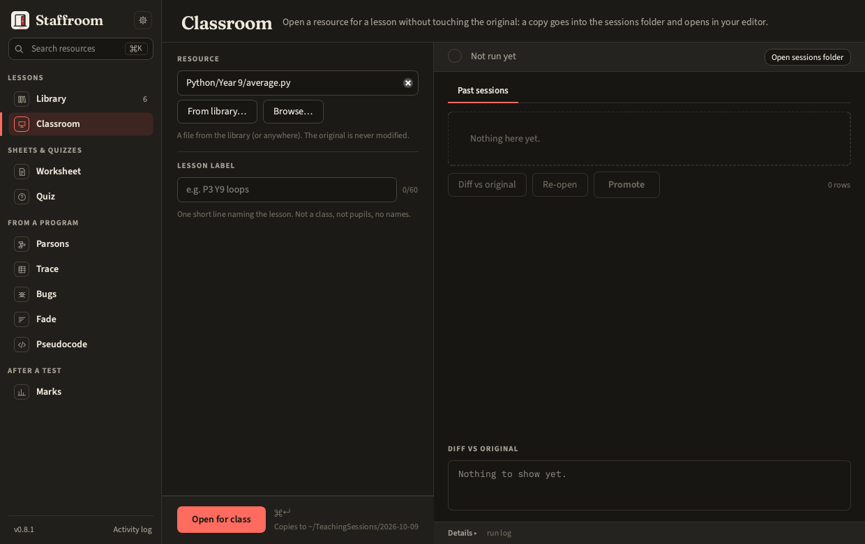Classroom panel