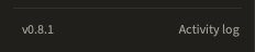 The sidebar footer with the version, dark theme